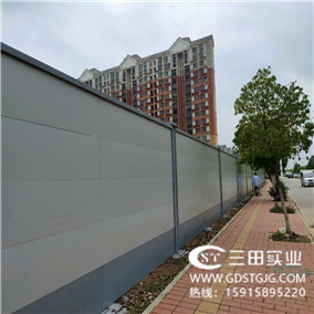 三田钢板围墙应用在广州市政工程